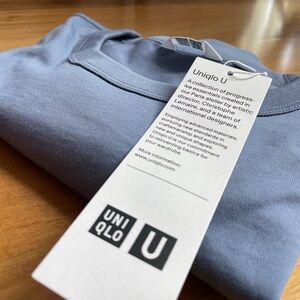 Uniqlo U Light Blue Supima Cotton Crew Neck Long Sleeve Top XS LEMAIRE shirt